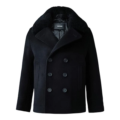 Mackage Camden Wool Peacoat With Shearling Collar For Kids (8-14 Years) Size: