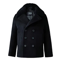 Mackage Camden Wool Peacoat With Shearling Collar For Kids (8-14 Years) Size: