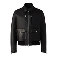 Mackage Chance-z Spread Collar Leather Jacket Size: