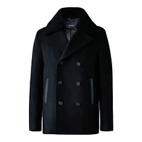 Mackage Cole Wool Double-breasted Jacket With Shearling Collar Size: