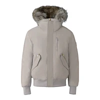 Mackage Dixon 2-in-1 Nordic Tech Down Bomber With Natural Fur Trench-gold, Size: