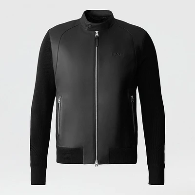 Mackage Dominic-z Mixed Media Logo Jacket Black, Size: