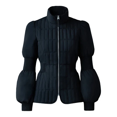 Mackage Felicia Light Down Vertical Quilted Jacket Smocked At Waist Size: