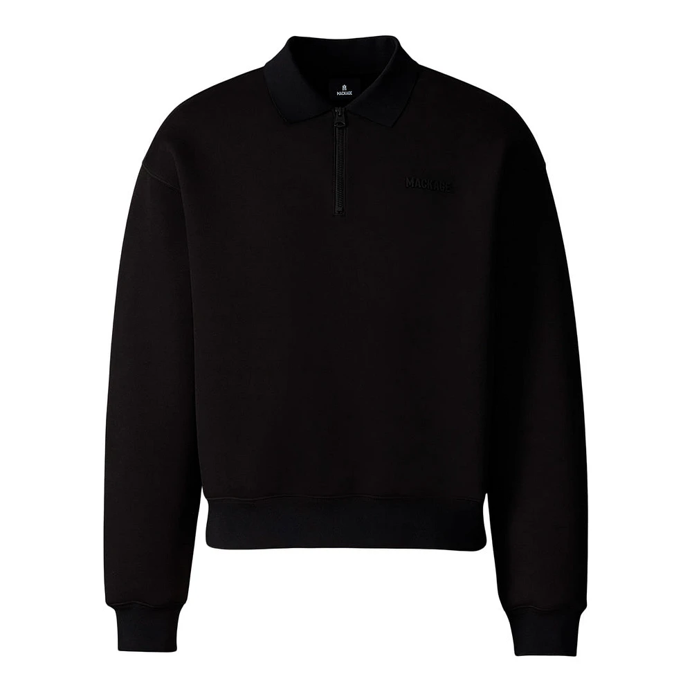 Mackage Felix Half-zip Double-face Jersey Sweater Size: