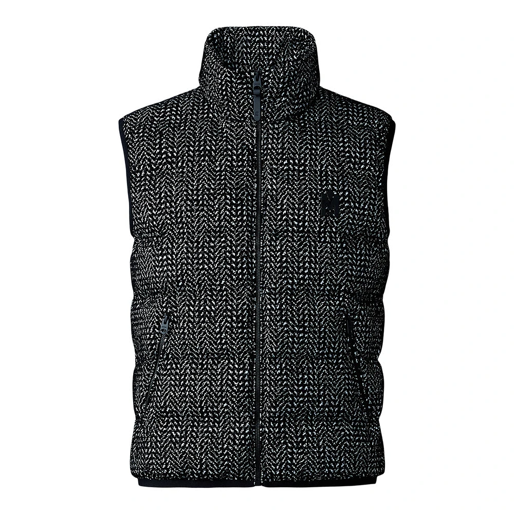 Mackage Fisher-flp Flocked Light Down Vest Black-white, Size: