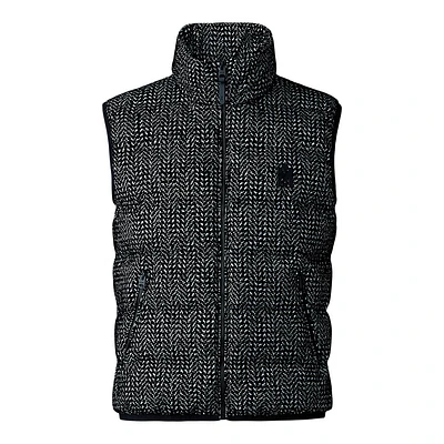 Mackage Fisher-flp Flocked Light Down Vest Black-white, Size: