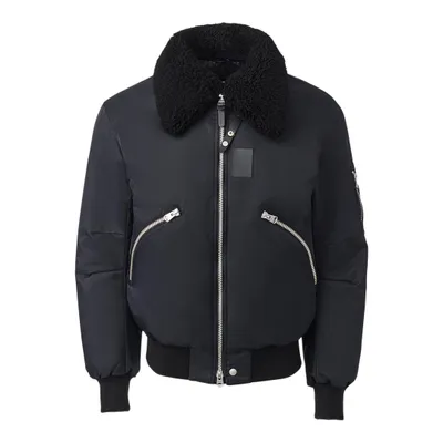 Mackage Francis Down Bomber Jacket With Shearling Collar  Black, Size: