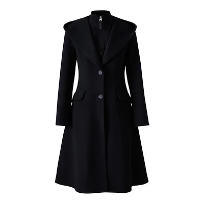 Mackage Gloria Handmade Wool Blend Coat With Removable Bib Size: