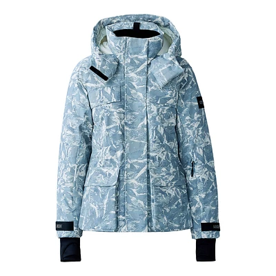 Mackage Iclyn-fp Frost Print Down Ski Jacket Sky Blue Frost, Size: