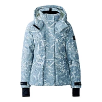 Mackage Iclyn-fp Frost Print Down Ski Jacket Sky Blue Frost, Size: