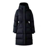 Mackage Ishani-sw Softwash Long Down Coat With Hood Black, Size: