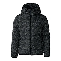 Mackage Jack-flp Flocked Light Down Jacket With Hood Black-white, Size: