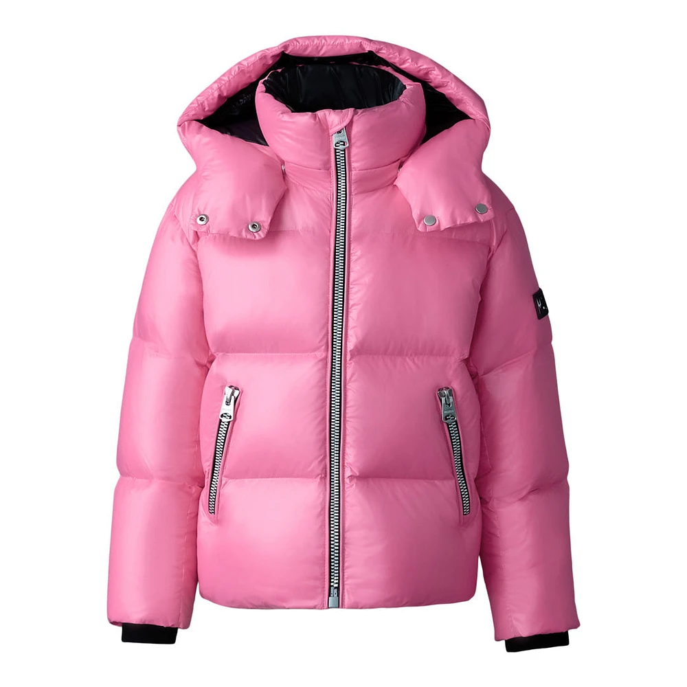 Mackage Jesse Lustrous Light Down Jacket For Kids (8-14 Years) Bright Pink, Size: