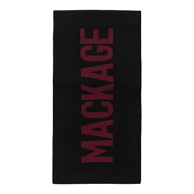 Mackage Juno 2-in-1 Merino Blend Logo Scarf In Black-garnet, Size: O/s
