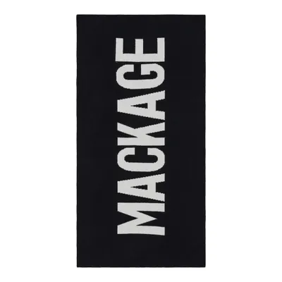Mackage Juno 2-in-1 Merino Blend Logo Scarf In Black, Size: O/s