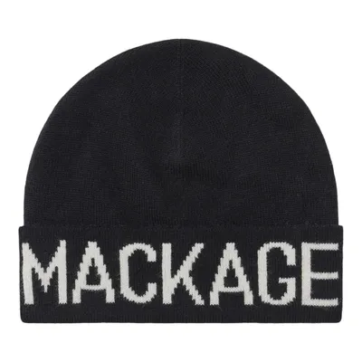 Mackage Kiko Knit Merino Blend Logo Hat For Kids In Black, Size: O/s