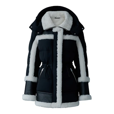 Mackage Lilibeth Mixed-media Shearling Down Parka Size: