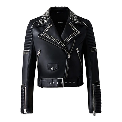 Mackage Masina-st Studded Leather Jacket Black, Size: