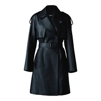 Mackage Medora Luster Leather Three-quarter Coat Black, Size:
