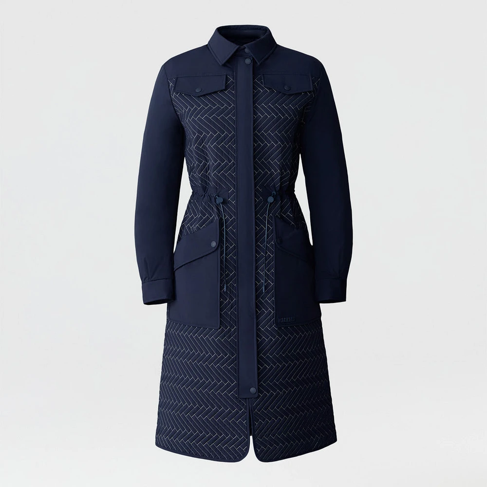 Mackage Naolin Long Down Coat With Chevron Quilt Size: