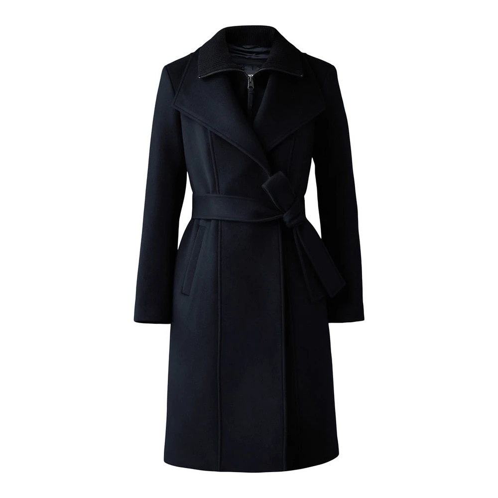 Mackage Norita 2-in-1 Double Face Wool Coat With Sash Size: