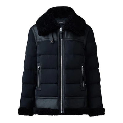 Mackage Vanna Mixed-media Shearling Down Jacket Size: