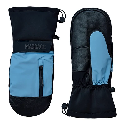 Mackage Wynd 2-layer Technical Ski Mitts In Sky Blue Frost, Size: Xs/s