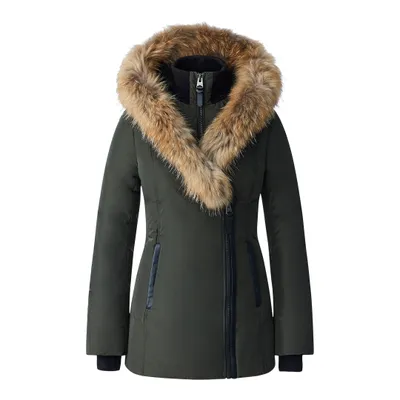 Mackage Adali Down Coat With Natural Fur Signature Collar Size: