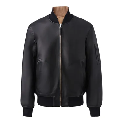 Mackage Easton 2-in-1 Lamb Leather Bomber Jacket Black, Size: