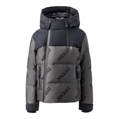 Mackage Leland-jmg Down Ski Jacket With Jacquard Logo Pattern Throughout For Kids (8-14 Years) Carbon, Size: