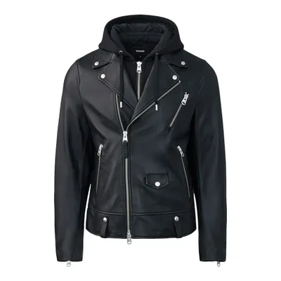 Mackage Magnus 2-in-1 R Leather Biker Jacket Black, Size: