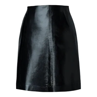 Mackage Nella Panelled Leather A-line Skirt Black, Size: