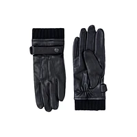 Mackage Reeve (r)leather Driving Glove With Knit Cuff Black, Size: