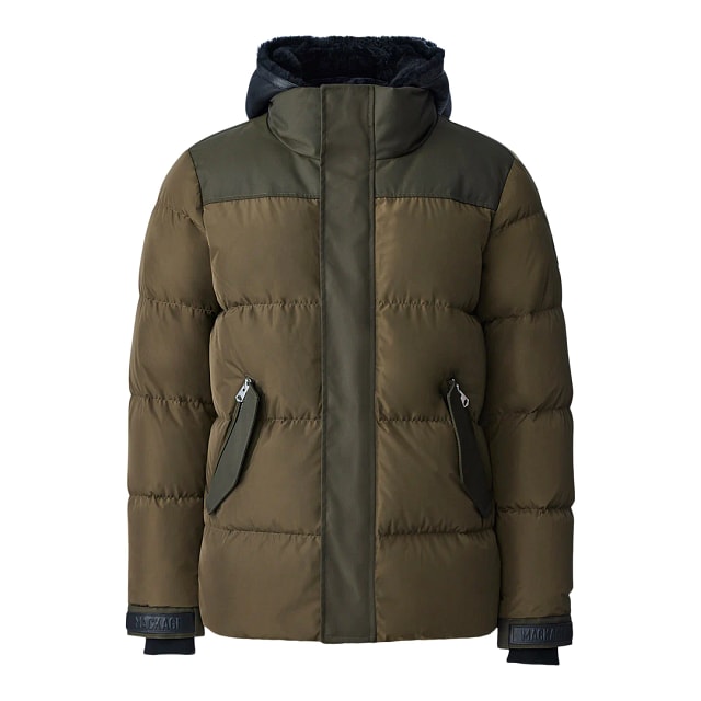 Mackage Riley Classic Down Jacket With Removable Shearling Bib Size: