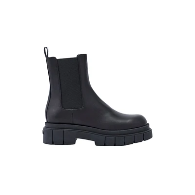 Mackage Storm Unlined Lug Sole (r) Leather Chelsea Boot For Women Black, Size: