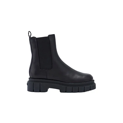 Mackage Storm Shearling-lined (r) Leather Chelsea Boot For Women Black, Size: