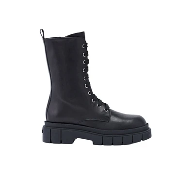 Mackage Warrior Unlined Lug Sole (r) Leather Combat Boot For Men Black, Size: