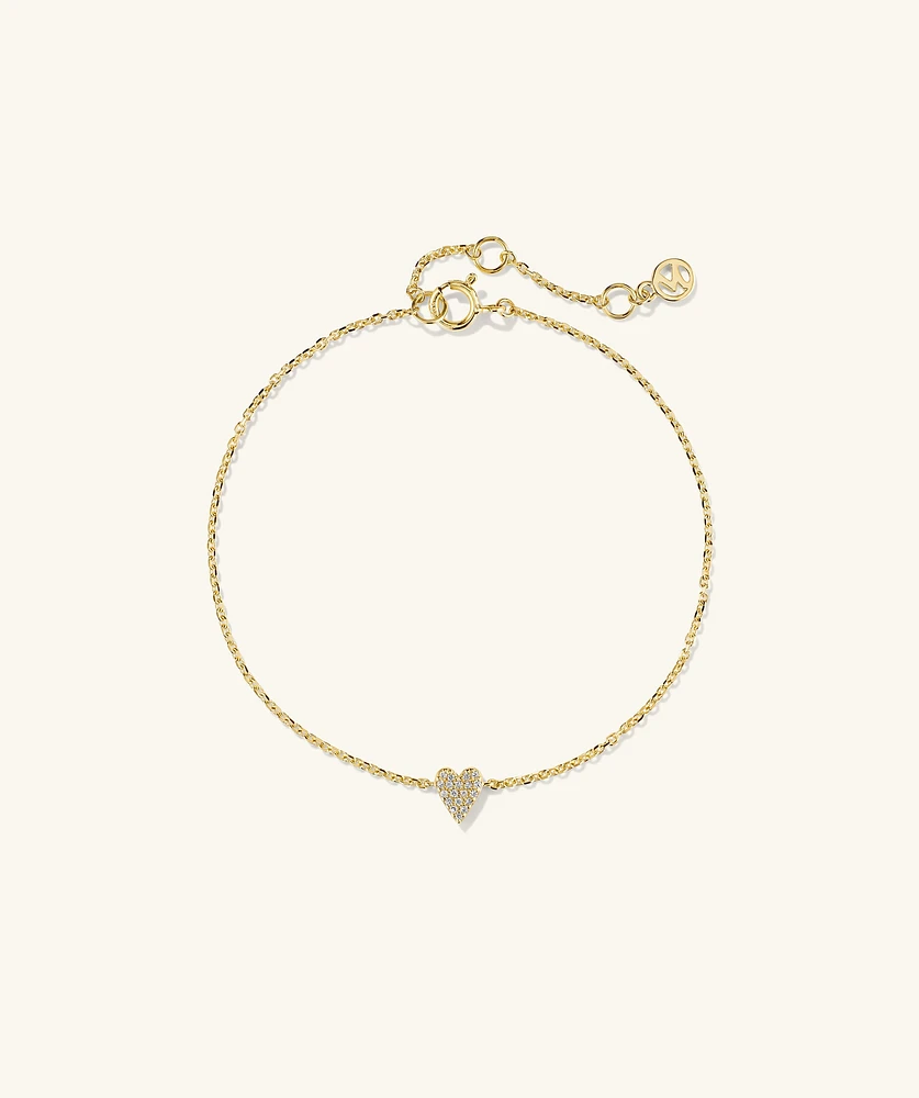 Mini Heart PavÃ© Diamond Bracelet