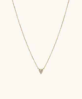 Mini Heart PavÃ© Diamond Necklace