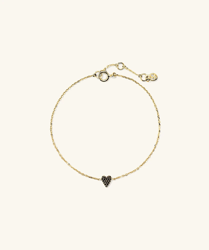 Mini Heart PavÃ© Diamond Bracelet