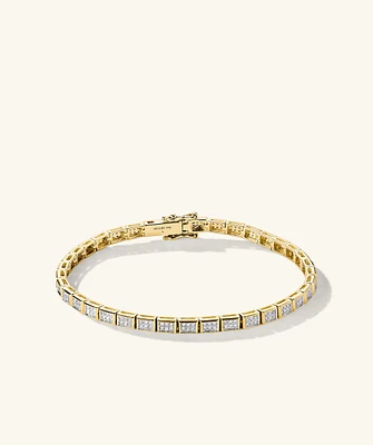 Rectangular Micro-PavÃ© Diamond Tennis Bracelet