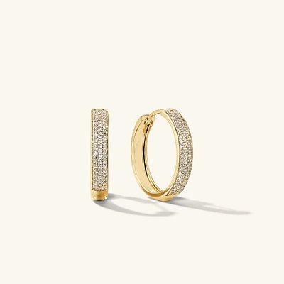 Bold PavÃ© Diamond Hoops