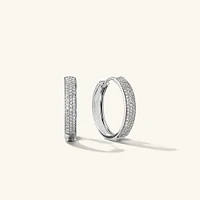 Bold PavÃ© Diamond Medium Hoops