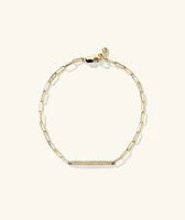 Boyfriend Bold PavÃ© Diamond Bar Bracelet