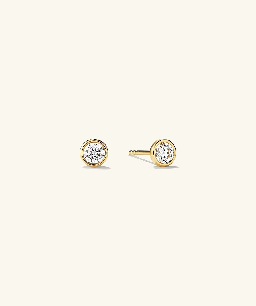 Bezel Round Lab Grown Diamond Studs 0.5 ct