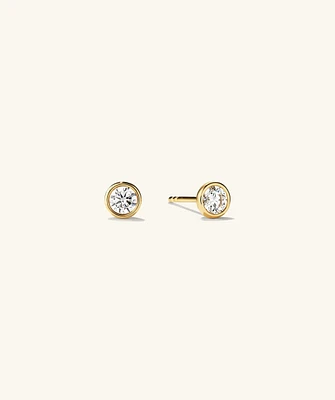 Bezel Round Lab Grown Diamond Studs 0.5 ct