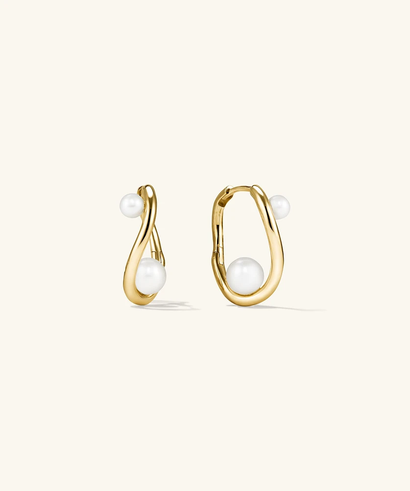 DÃ´me Figure Pearl Hoops