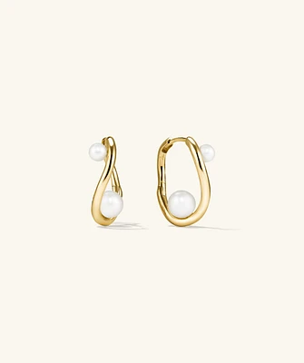 DÃ´me Figure Pearl Hoops