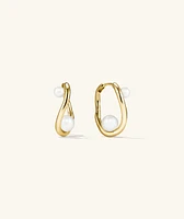 DÃ´me Figure Pearl Hoops