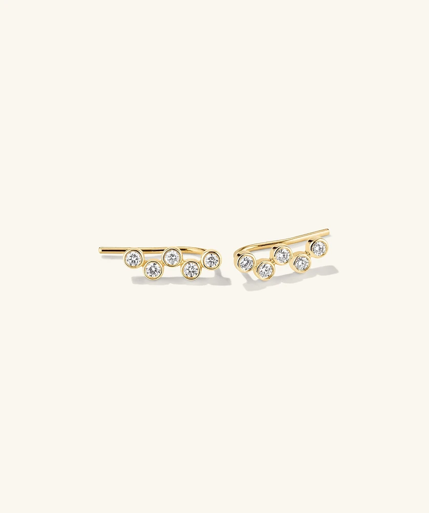 Lab Grown Diamond Zig-Zag Climber Studs